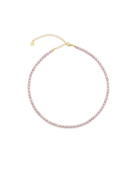 Seven Saints Metallic Blush Freshwater Baroque Pearl Choker, Plated