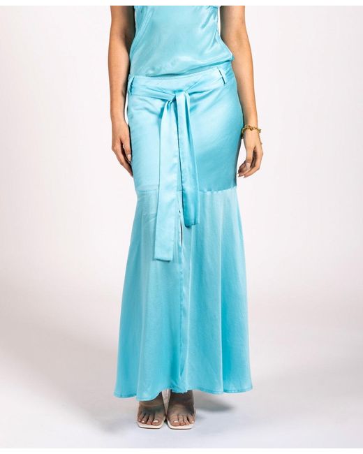 Why Mary Blue Amorous Aqua Boho Maxi Skirt