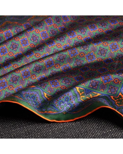 Otway & Orford Purple 'Millefiori' Silk Pocket Square for men
