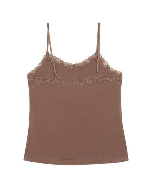 Uwila Warrior Brown Soft Silk Lace Camisole