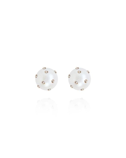 Saule Label White Gaia Jet Petite Earrings