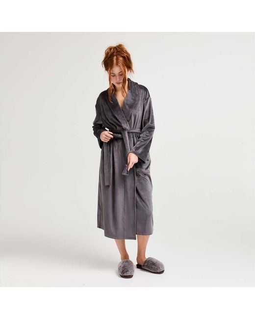 Pretty You London Black Velour Longline Robe