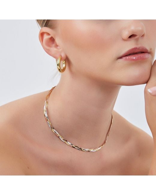 Spero London Metallic Rose Rose & Spiral Sterling Flat Necklace