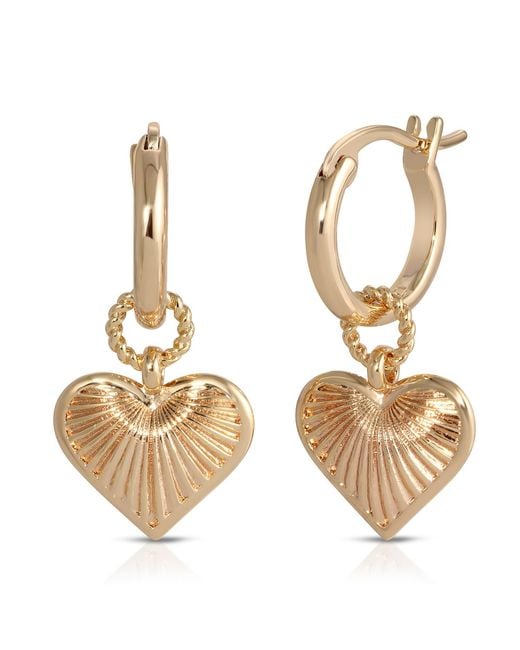 Leeada Jewelry Metallic Venus Heart Earrings