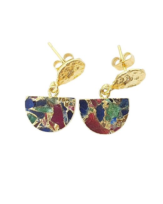 Harfi Multicolor Statement Ruby Sapphire Emerald Gemstone Earrings