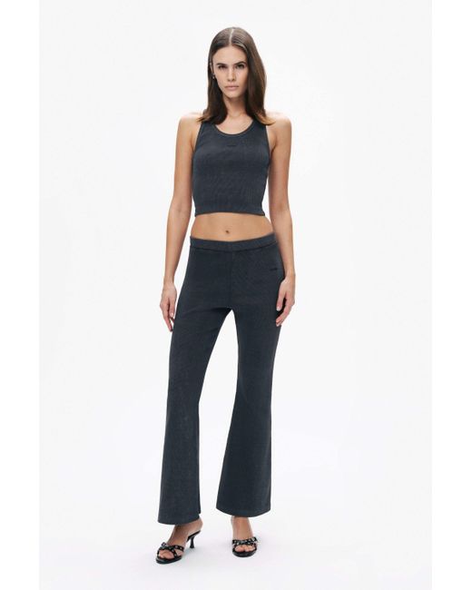Nocturne Gray Ribbed Bell-Bottom Pants