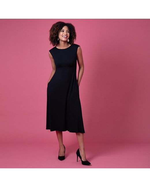Alie Street London Black Luna Midi Dress With Pockets