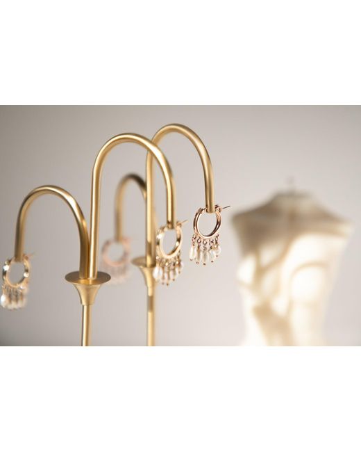 Katy Faye Metallic Agathe Pearl Huggie Hoop Earrings