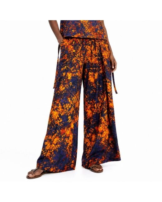 Chuks Collins Blue Ajah Collection – Wide-Leg Pants