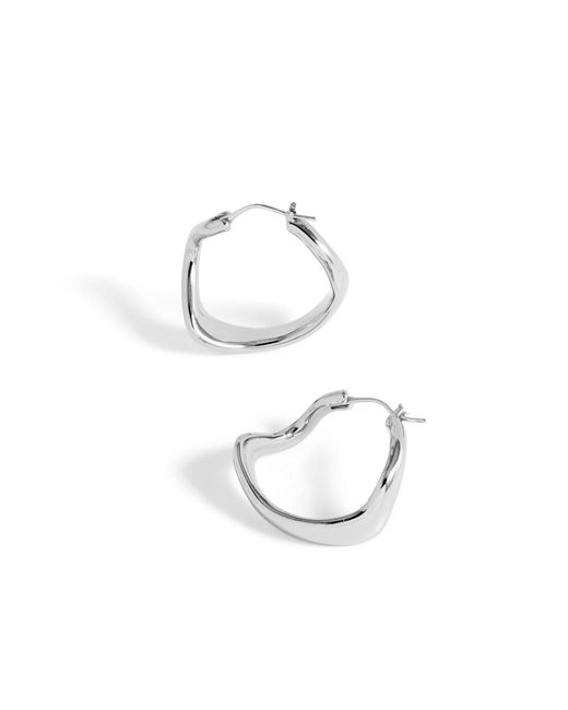 Potoska Metallic Curved Maxi Hoop Earrings