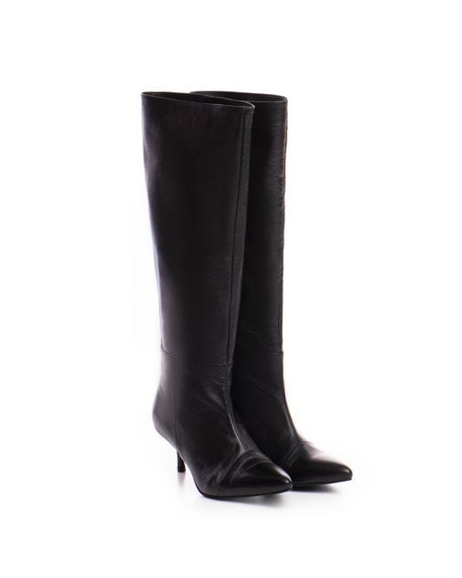 The 5Th Element Black Mira Knee-High Burlan Boot