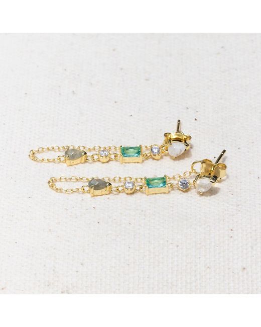 Native Gem Metallic Droplet Earrings