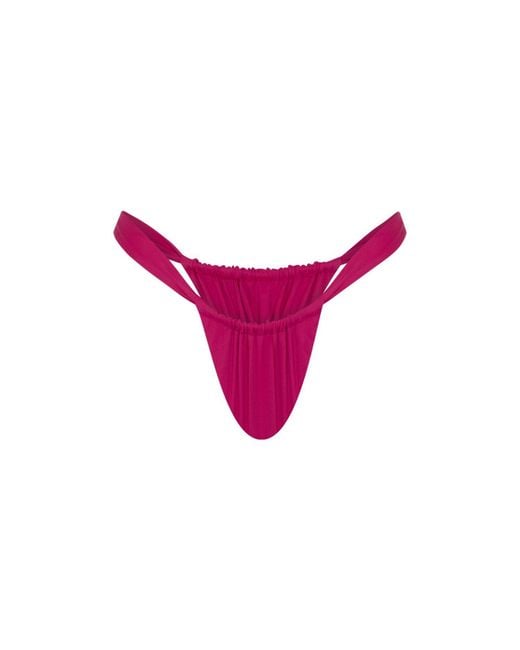 Veroni Swim Purple Ruby Crush Wide Strap Brazilian Bikini Bottom