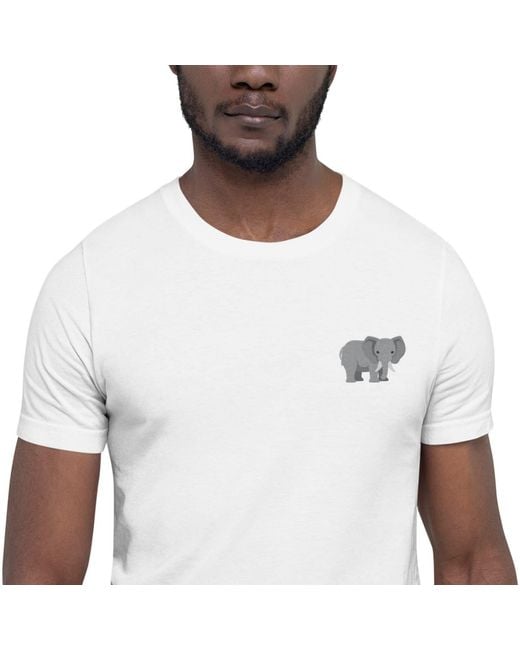 Anchor and Crew White Think Ocean Elephant Aspirations Cotton Embroidered T-Shirt for men