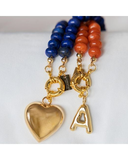 Christina Greene Blue Sweet Stone Beaded Knotted Necklace