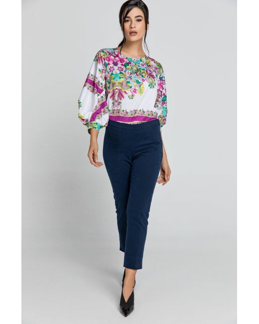 Conquista Blue Slim Fit Pants Fashion
