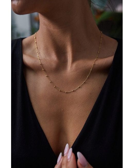 Spero London Blue Bead Chain Sterling Satellite Necklace