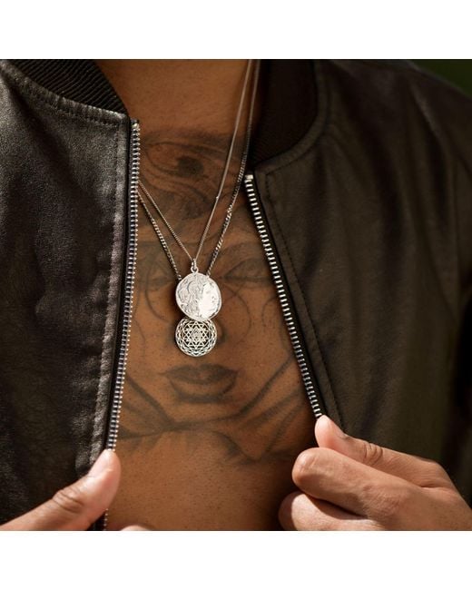 Seven Saints Metallic Sri Yantra Supreme Manifestor All Gender Necklace for men