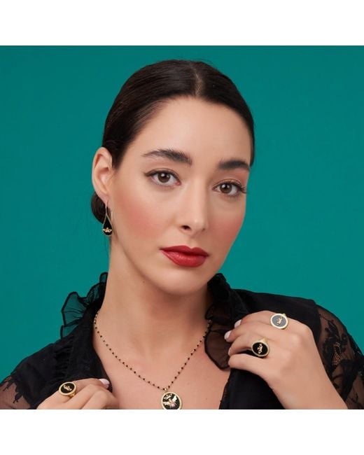 Myrto Katramadou Jewellery Metallic Queen Bee Ruby Hook Earrings