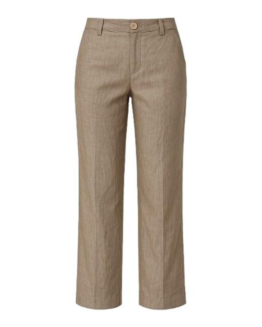 Conquista Natural Straight Linen Pants Khaki