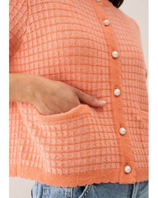 Loop Cashmere Pink Crew Neck Cardigan