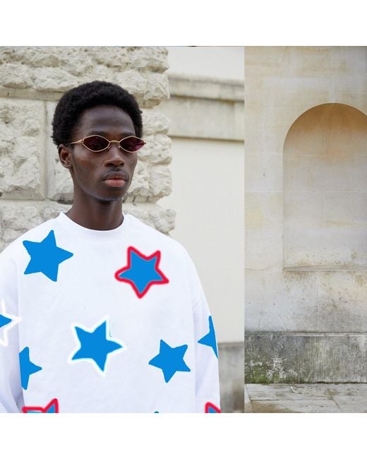 Quillattire Blue Star Sweatshirt for men