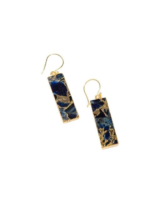 Saachi Blue Gemstone Rectangle Mojave Earrings