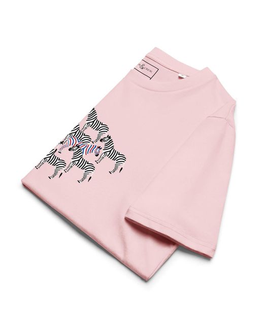 Anchor and Crew Pink Cotton Zebra Where's William Going? Organic Cotton T-Shirt