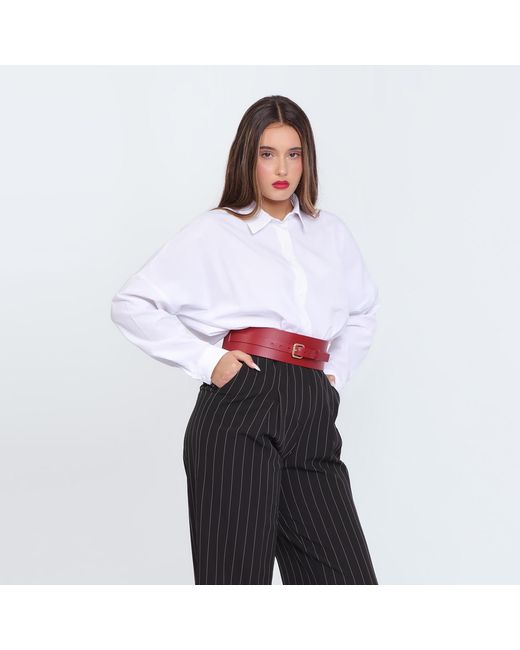 Haute Cuir Red Athea Wide Leather Belt