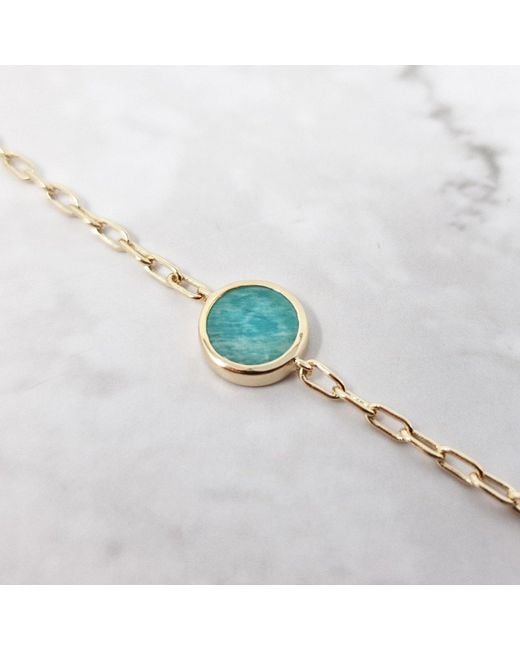 Harfi Blue Vermeil Plated Round Amazonite Bracelet