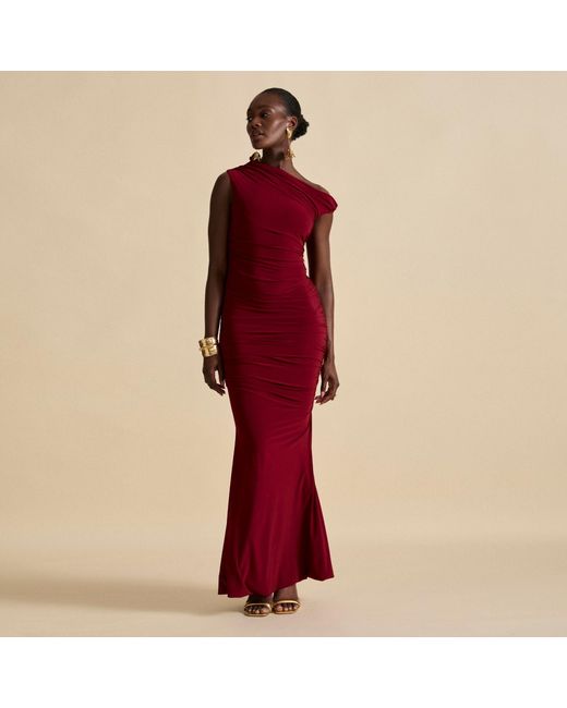 Celestine & Mae Purple Dahlia Maxi Dress
