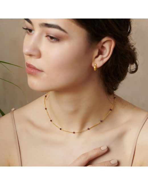 Janus Edinburgh Metallic Hathor Vermeil Garnet Short Choker Necklace