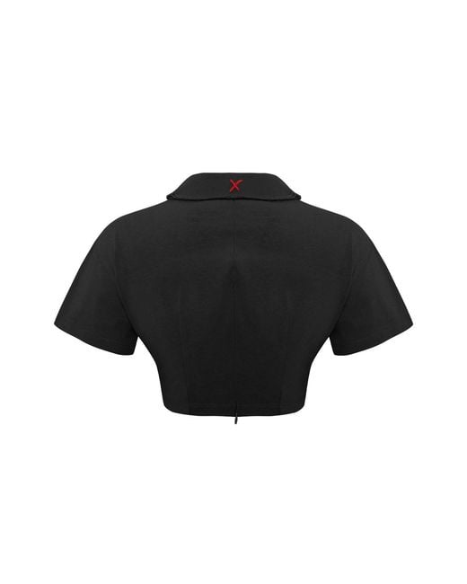 Pcfg Black Cotton Destroyed Crop Tee