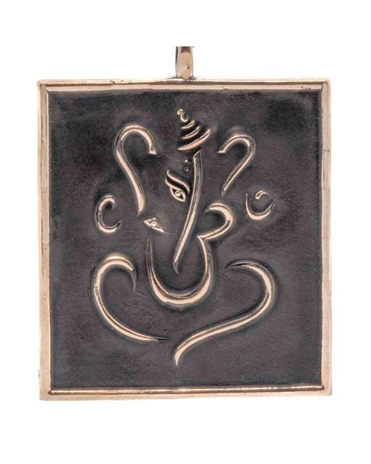 Ebru Jewelry Black Good Luck Lord Ganesha Pendant Chain Necklace