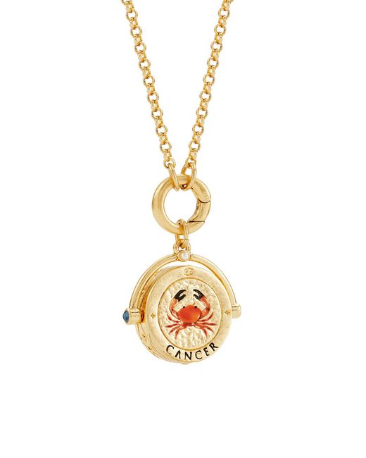 Fable England Metallic Cancer Zodiac Spinner Necklace