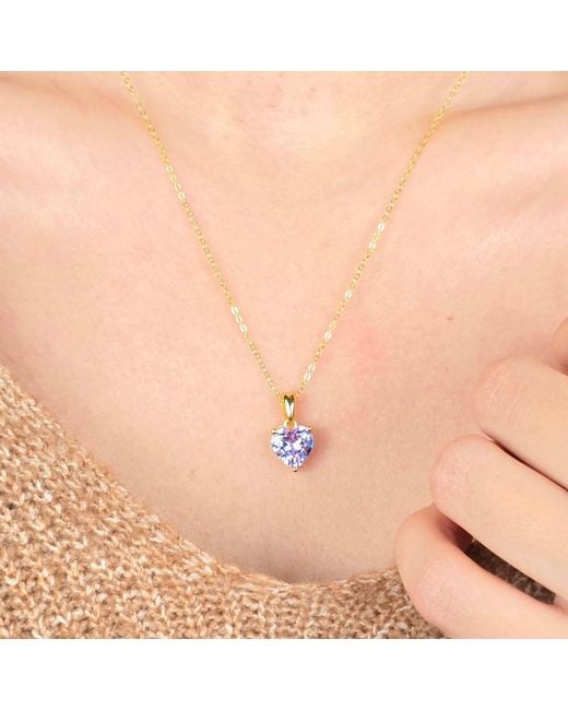Harfi Multicolor Alexandrite June Birthstone Love Heart Pendant Necklace