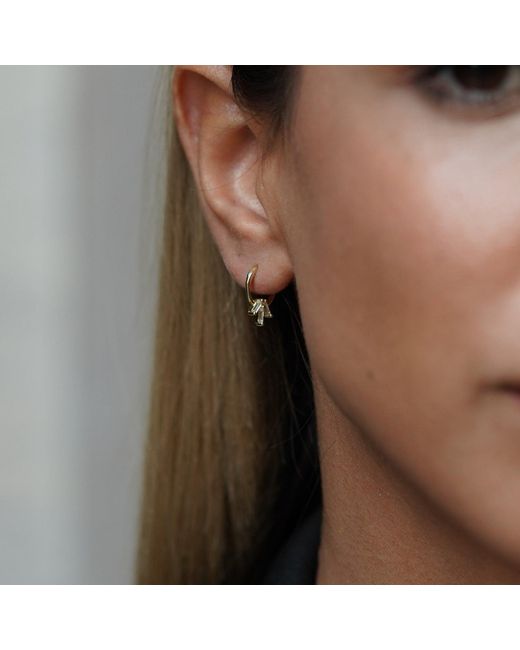 Spero London Metallic Sterling Baguette Gemstones Helix Tragus Huggie Earring