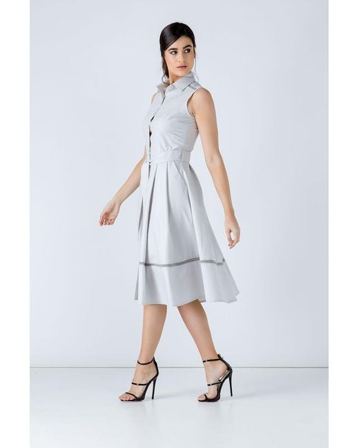 Conquista Gray Button Detail Dress