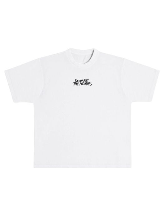 Dont Eat the Homies White Adopt Dont Shop Tee for men