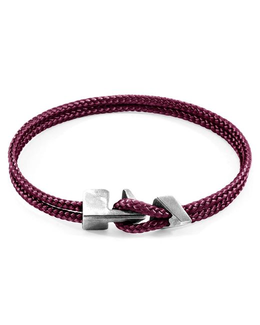 Anchor and Crew Purple Aubergine Brixham & Rope Bracelet for men