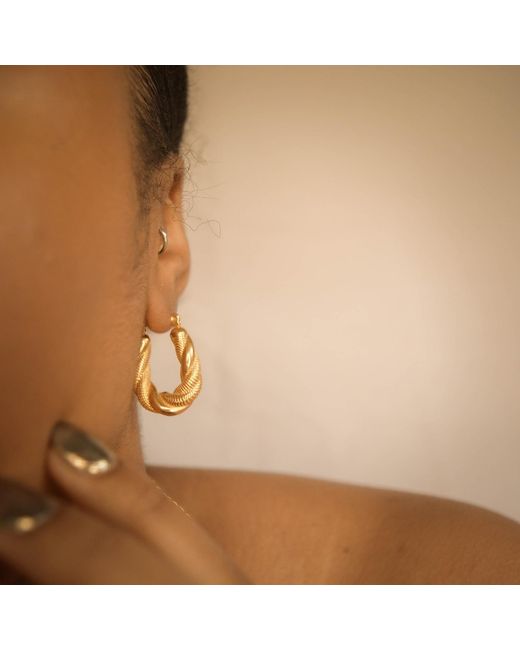 Superdivajewellery Metallic Croissant Hoop Earrings