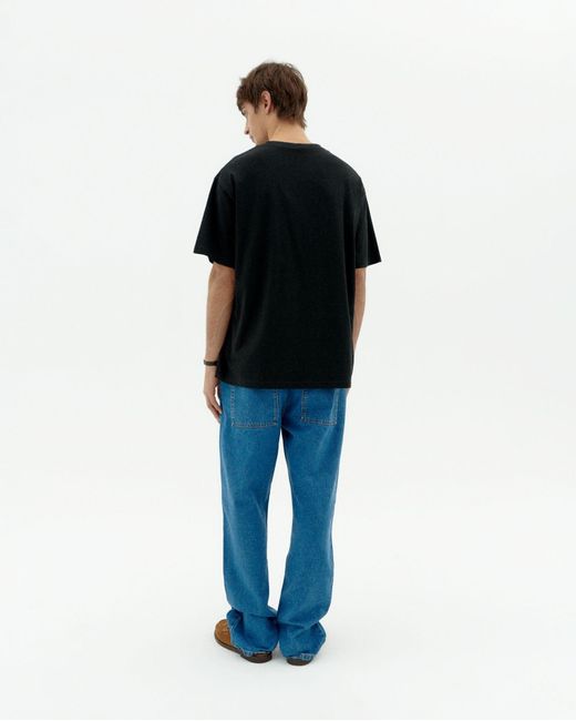 Thinking Mu Black Embroidered Sol Type Aaron Tshirt for men