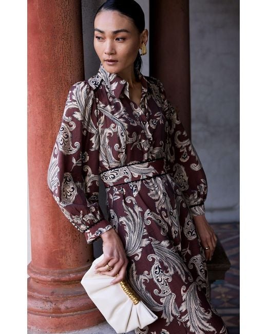 SACHA DRAKE Brown Neutrals Vanessa Shirtmaker Dress