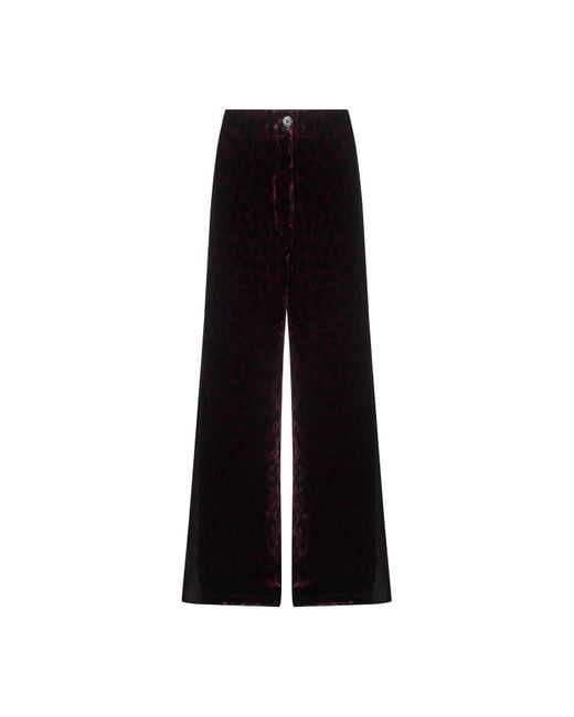 Nooki Design Black Tori Leopard Tuxedo Pants
