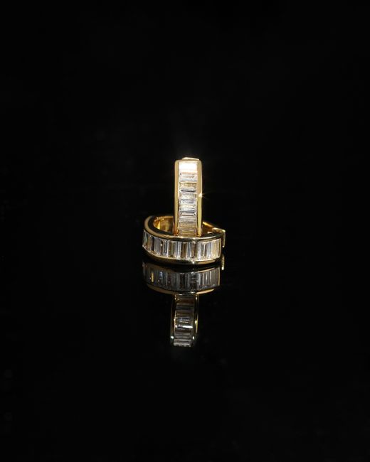 The Jewelz White Neutrals 'City Gleam' 925 Huggies Earrings