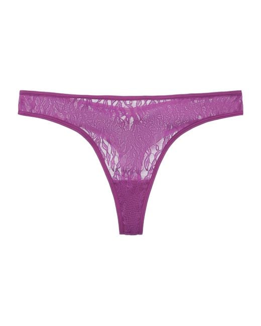 Amour D'agnette Purple Julie Lace Thong