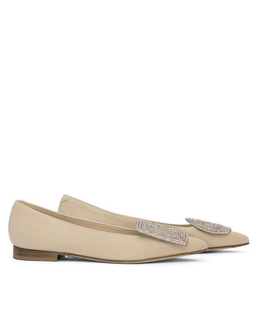 Beautiisoles by Robyn Shreiber Made in Italy Multicolor Neutrals Bonnie Leather Flat With Charm Work Wedding Evening Bridal Comfortable Ballerina