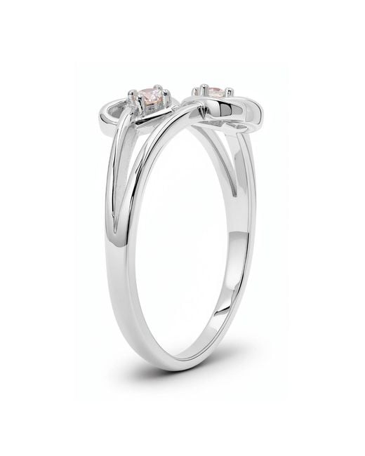 Kylie Harper Metallic Swirling Double Heart Ring