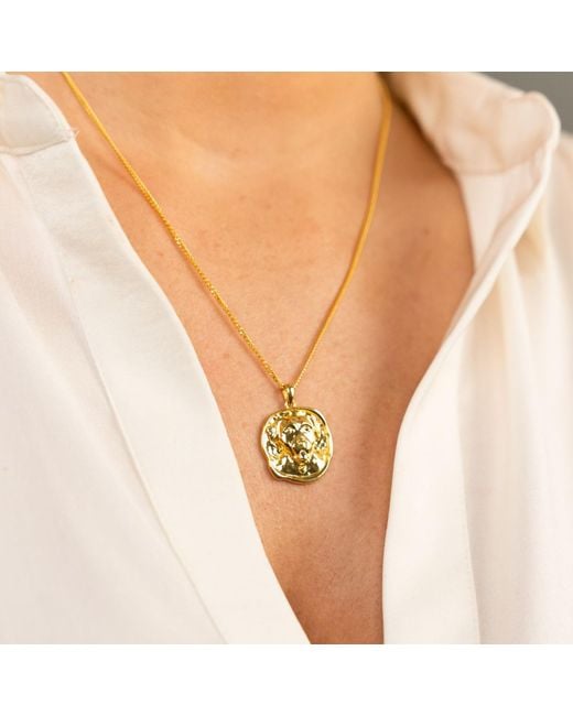 Frenvyrn Metallic Lars Dog Coin Necklace, Vermeil for men