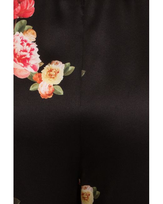 Sophie Cameron Davies Black Peony Silk Midi Dress